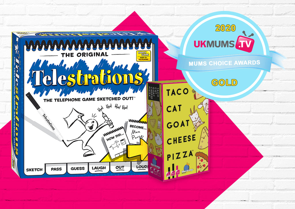 Taco Cat Goat Cheese Pizza and Telestrations win at Mums Choice Awards 2020