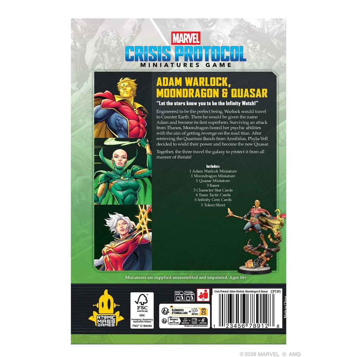 Marvel: Crisis Protocol Adam Warlock, Moondragon, Quasar Character Pack