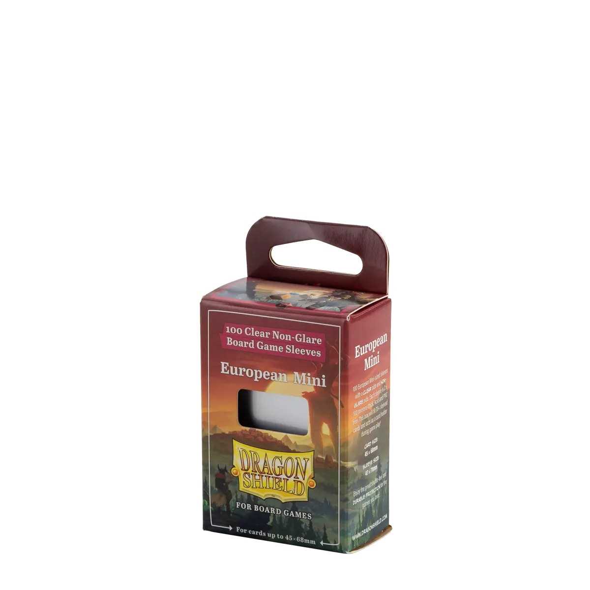 Dragon Shield 100 Clear Non-Glare Board Game Sleeves - European Mini