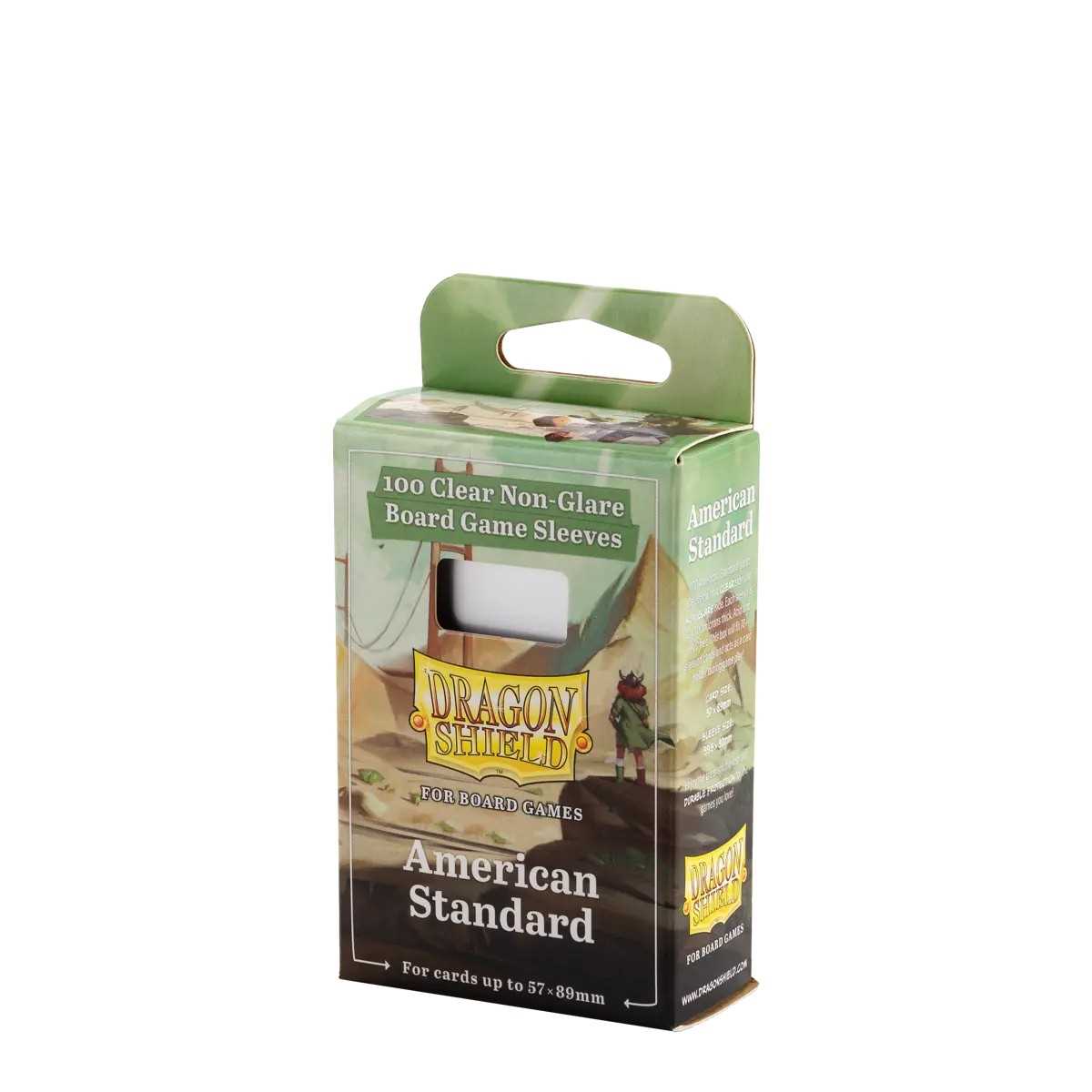 Dragon Shield 100 Clear Non-Glare Board Game Sleeves - American Standard