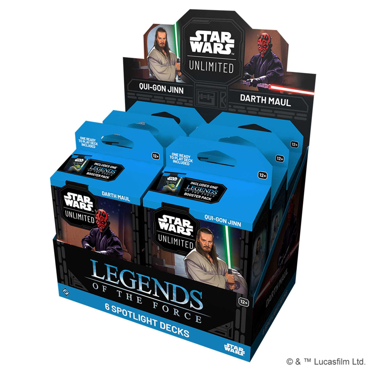 Star Wars: Unlimited Spotlight Deck - Darth Maul & QuiGonJinn - Legends of the Force Display