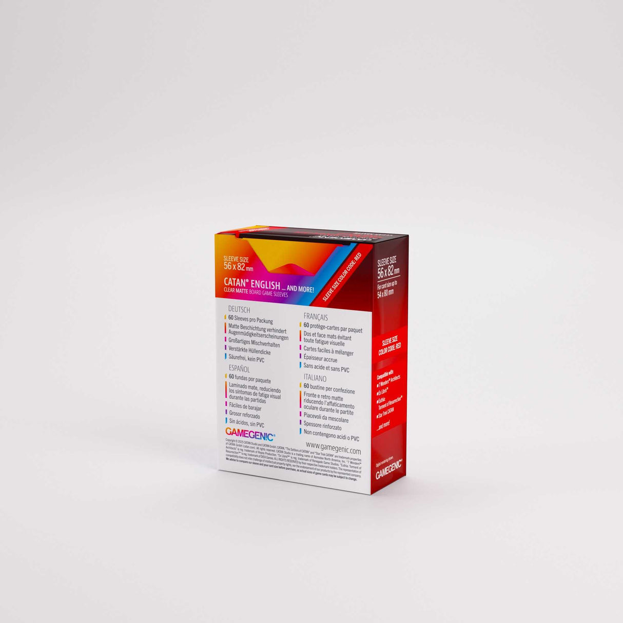 Gamegenic Board Game Sleeves CATAN English Clear Matte (60 ct.)