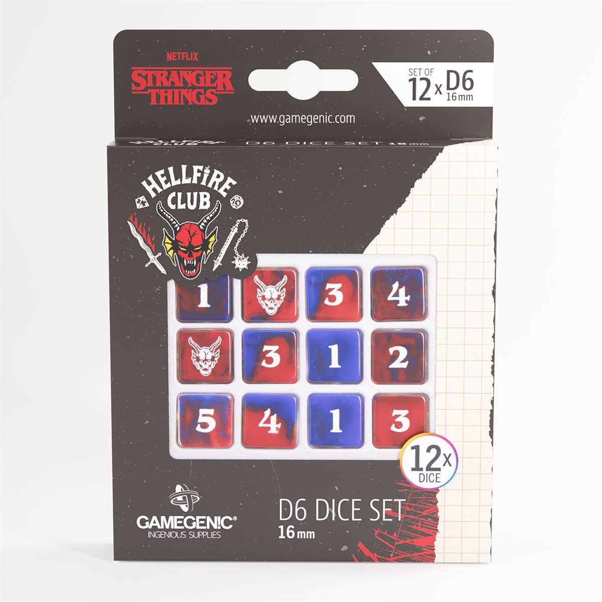 Gamegenic: Stranger Things - Hellfire Club D6 Dice Set (12x) - 16mm