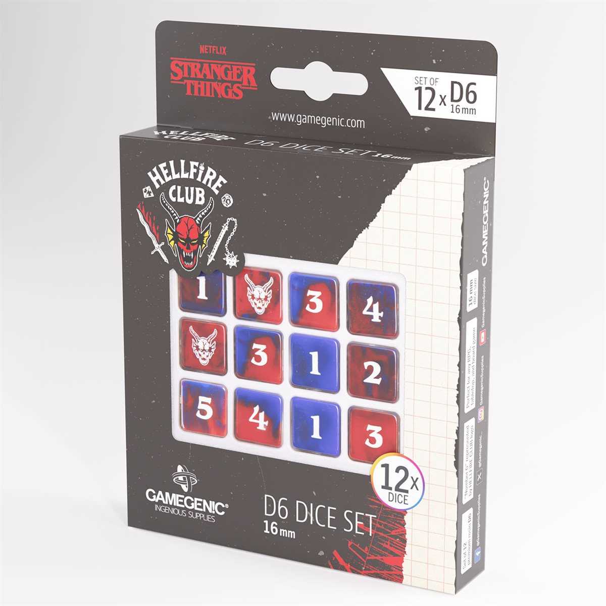 Gamegenic: Stranger Things - Hellfire Club D6 Dice Set (12x) - 16mm