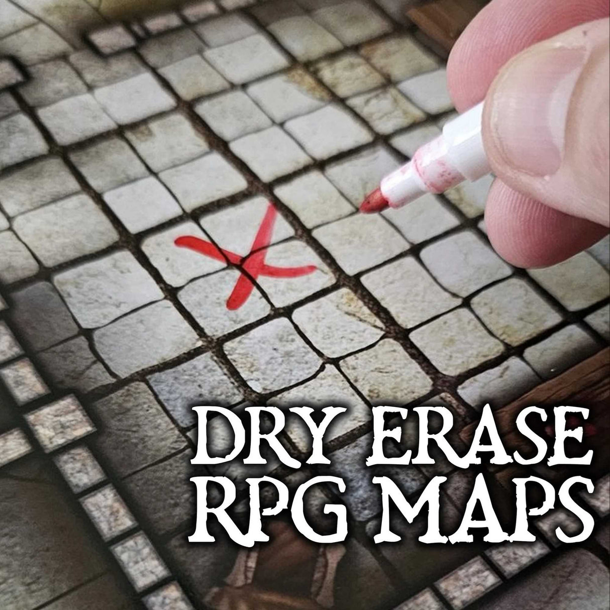 Essential RPG Battle Maps - Dungeon Set. 6 Wet/Dry Erase Battle Maps with 1 inch grid
