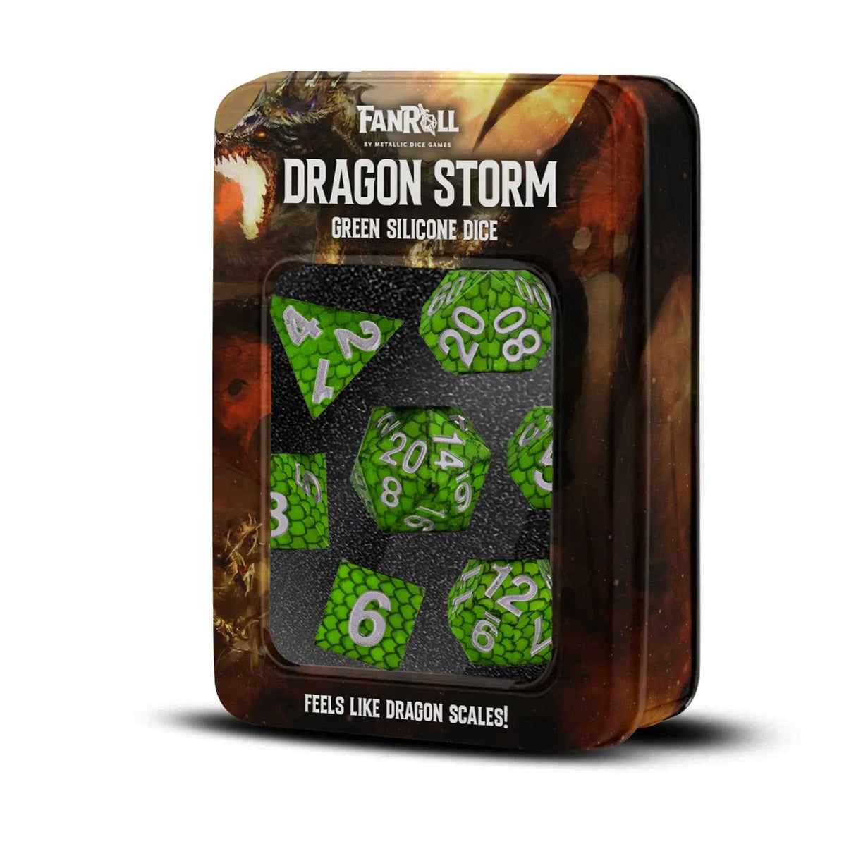 FanRoll: Dragon Storm Silicone Dice Set: Green Dragon Scales