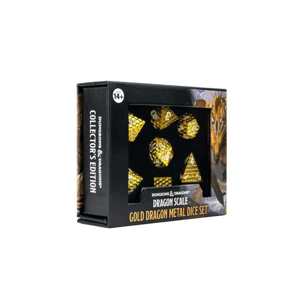 D&D Dragon Scale Metal Dice Set: Gold