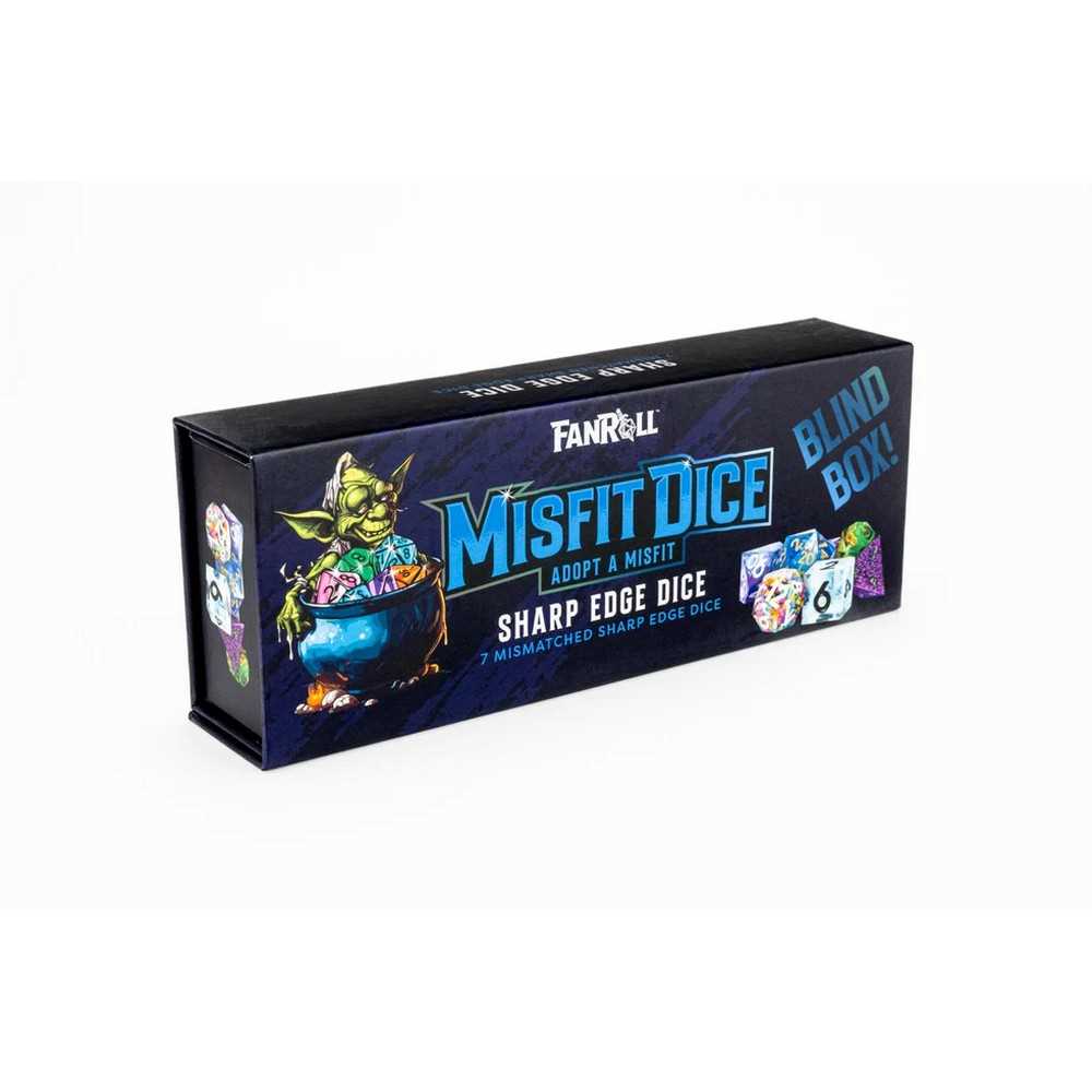 FanRoll Mystery Misfit Sharp Edge Resin Polyhedral Dice Set Display