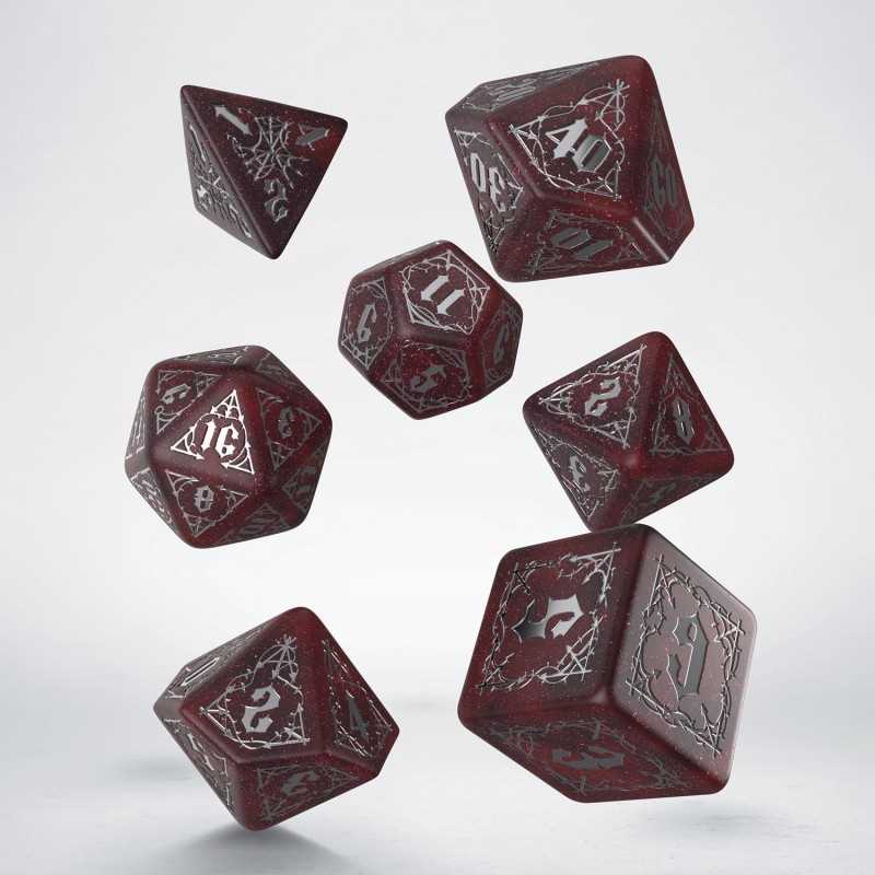 Q-Workshop Bloodsucker Shimmering Red & Silver Dice Set