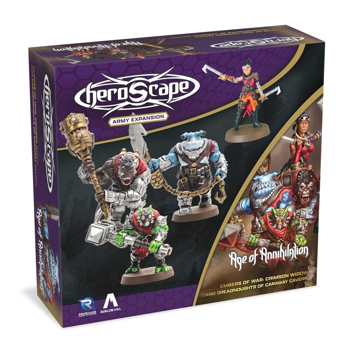 Heroscape Crimson Widow and Dreadnoughts of Caraway Cavern Army Expansion