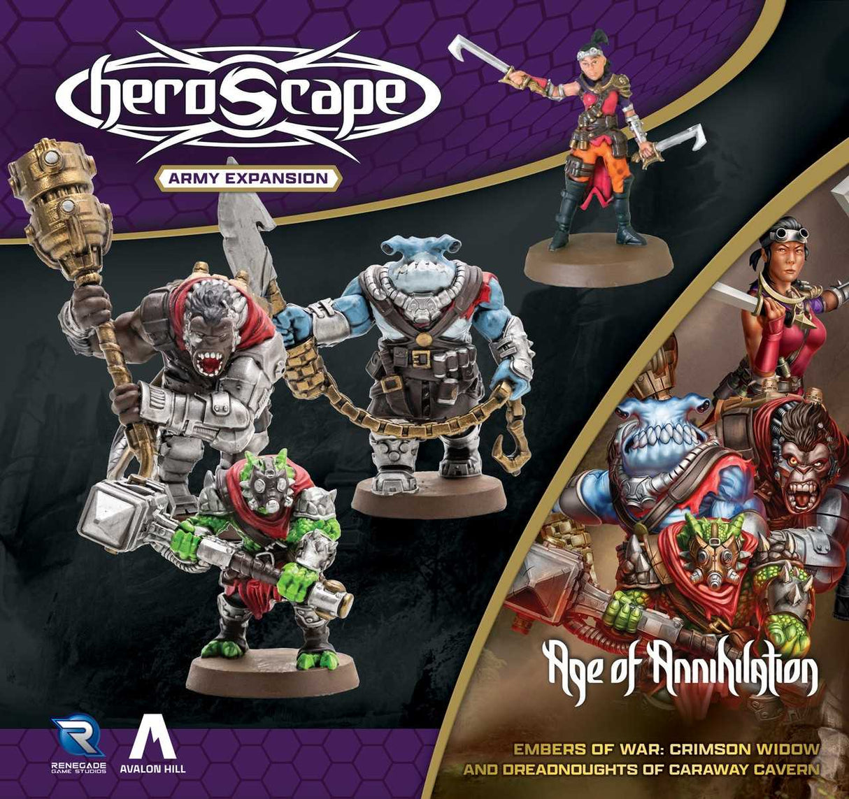 Heroscape Crimson Widow and Dreadnoughts of Caraway Cavern Army Expansion