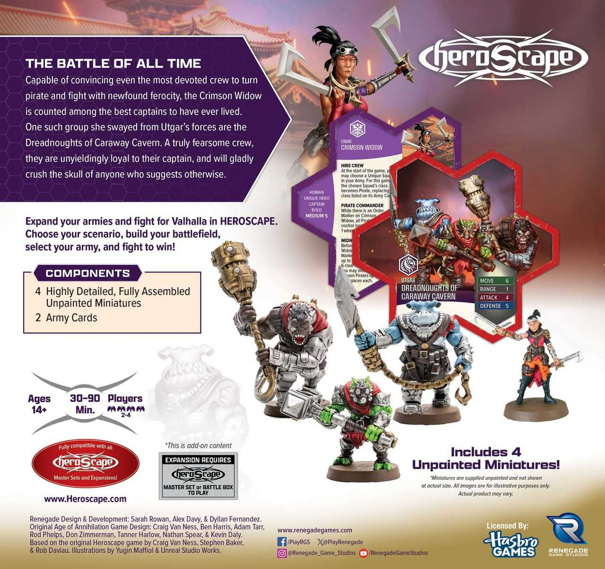 Heroscape Crimson Widow and Dreadnoughts of Caraway Cavern Army Expansion