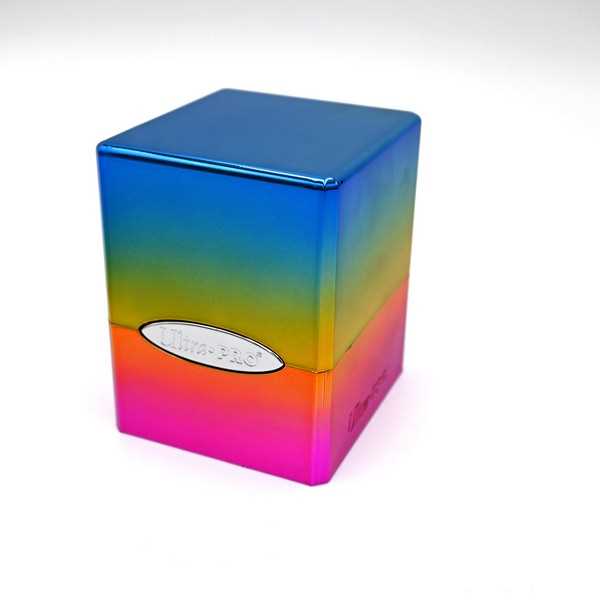 Satin Cube Deck Box - Rainbow