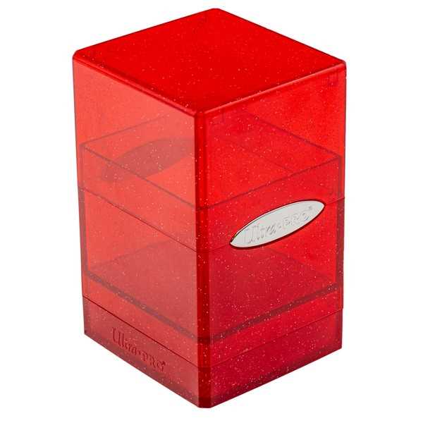Satin Tower Deck Box - Glitter Red