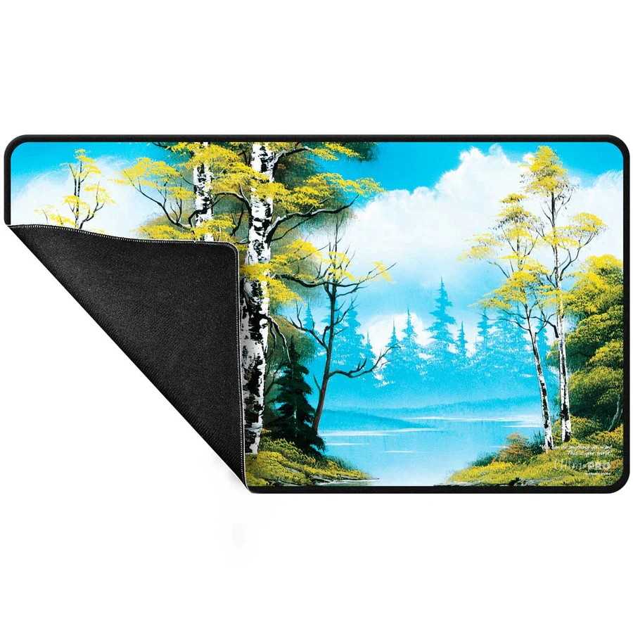 Bob Ross Lakeside Path Black Stitched Playmat