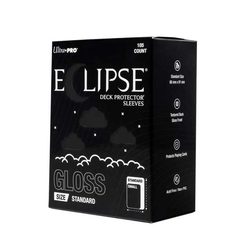 Eclipse Gloss Standard Deck Protector Sleeves: Jet Black - 105ct