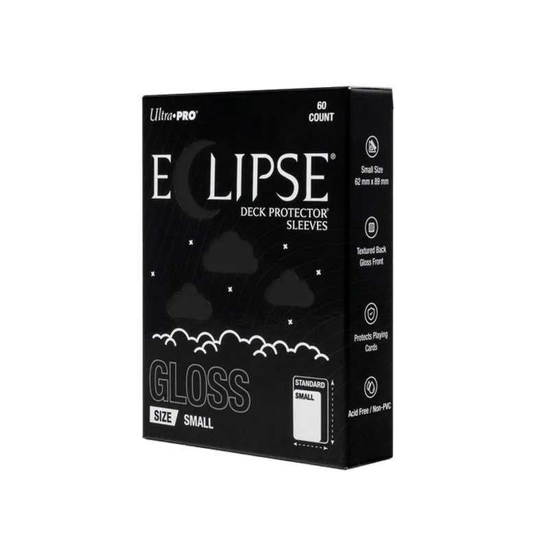 Eclipse Gloss Small Deck Protector Sleeves: Jet Black - 60ct