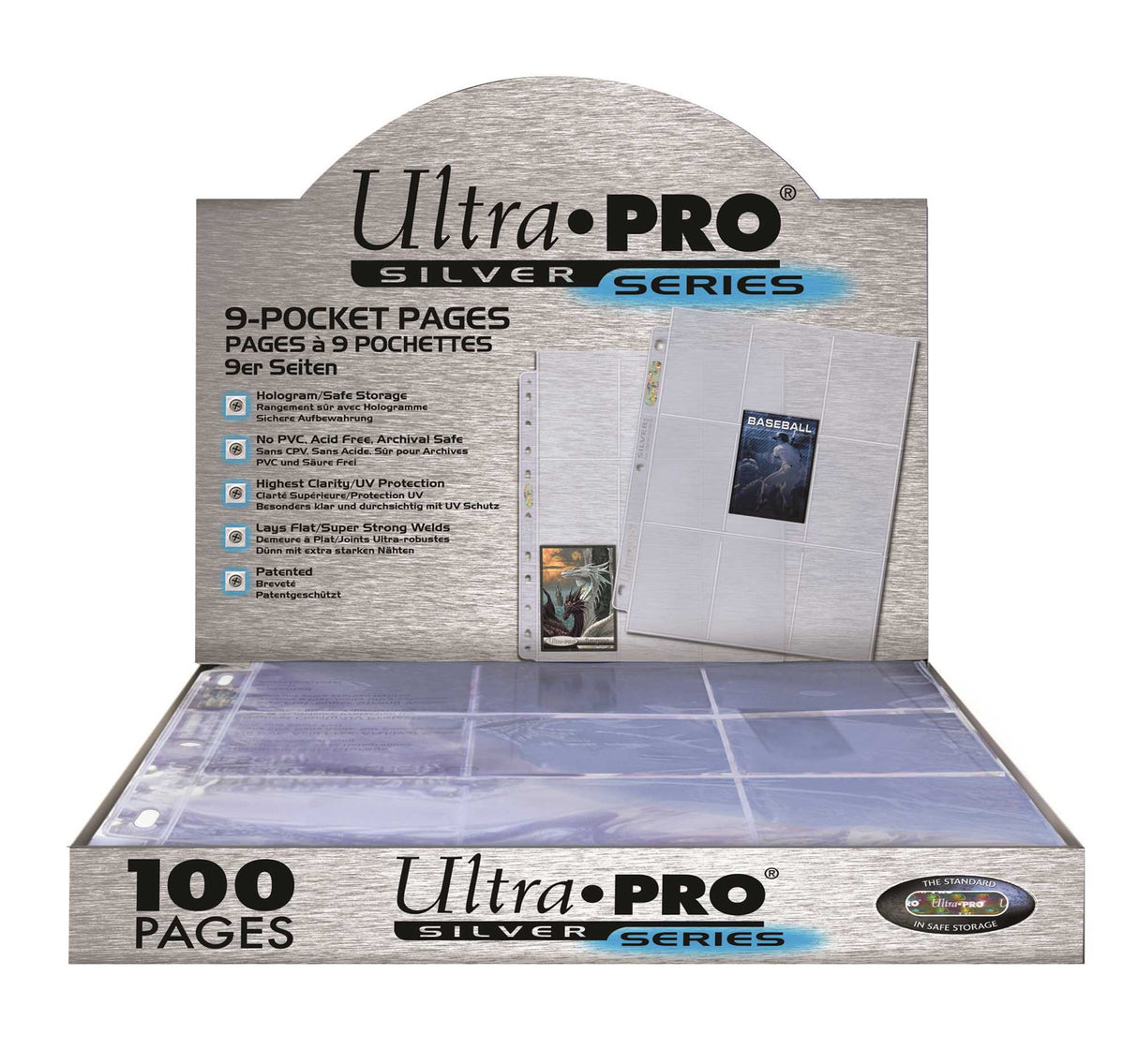 Ultra Pro Silver Series: 9-Pocket Trading Card 11-Hole - 100ct