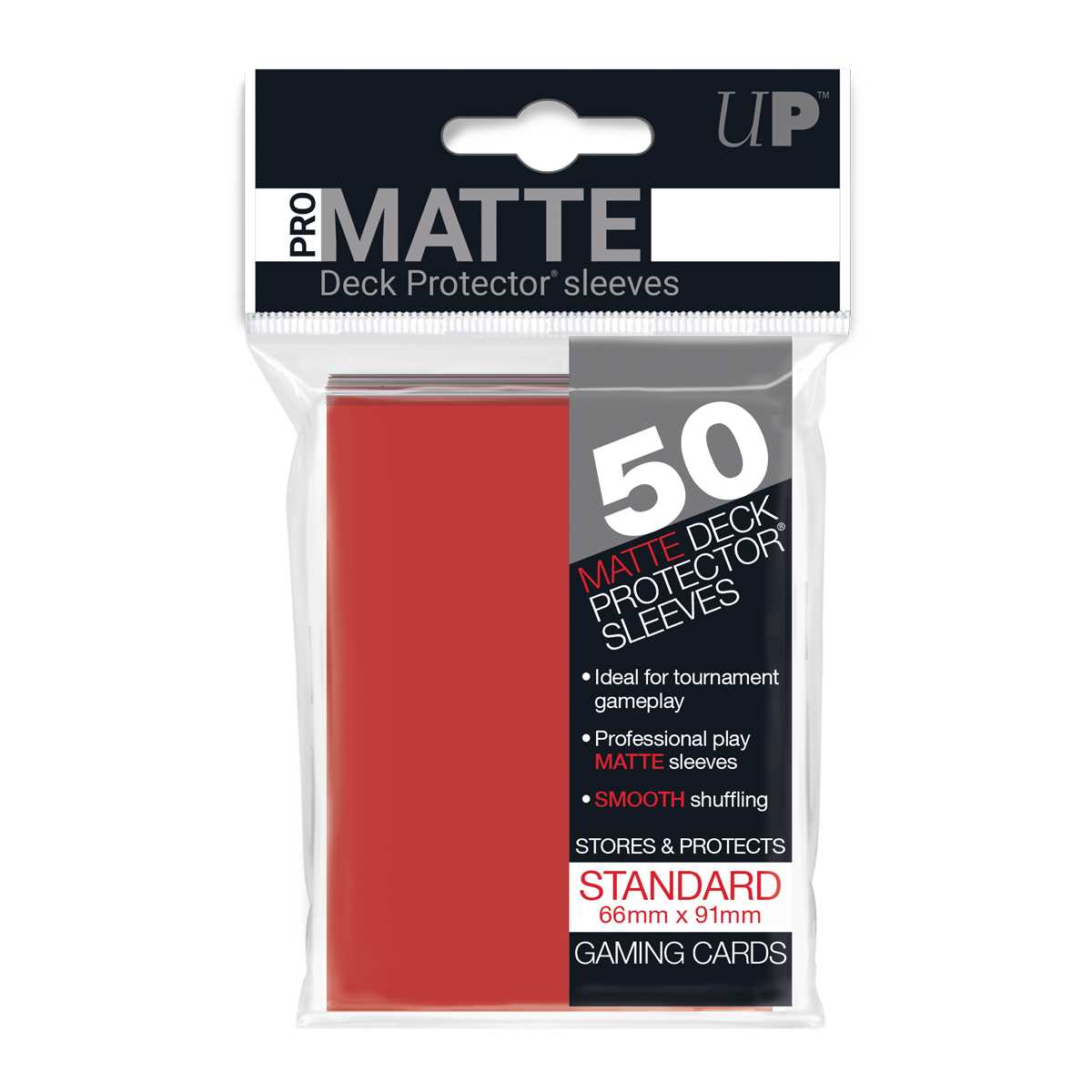 Pro Matte Standard Deck Protectors (50ct) - Red