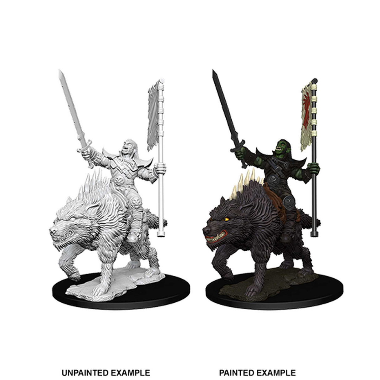 Pathfinder Battles Deep Cuts Unpainted Miniatures: Orc on Dire Wolf