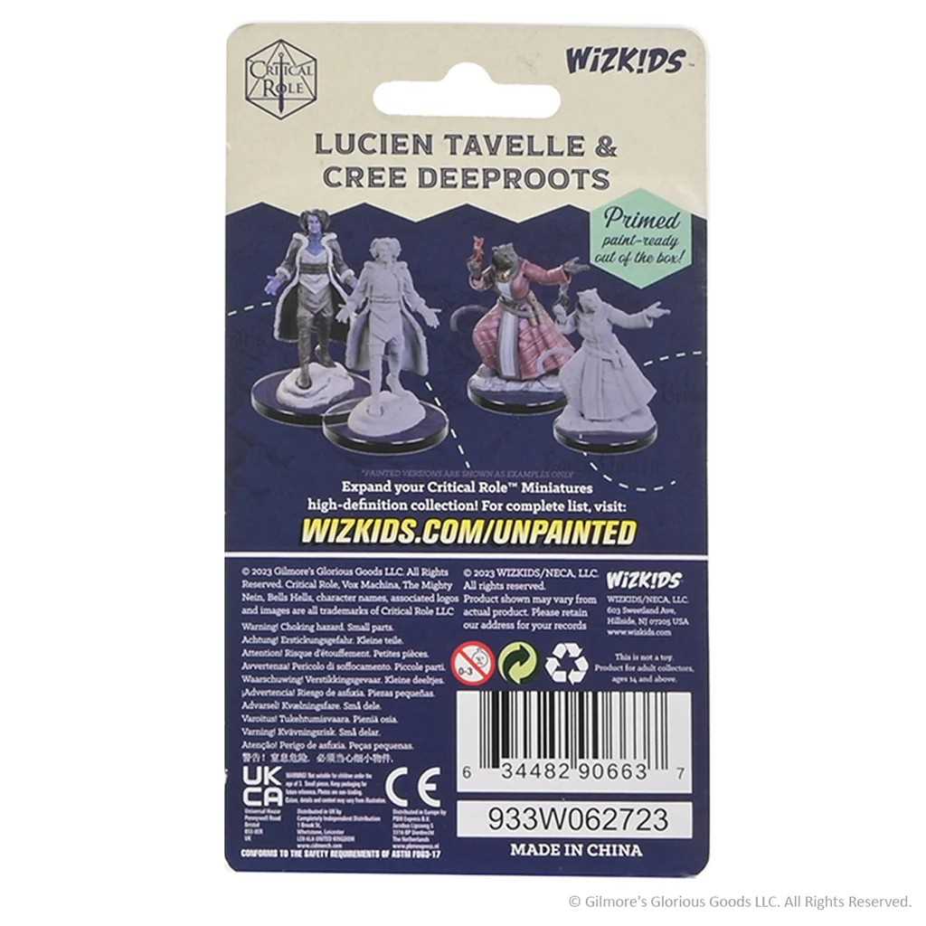 Critical Role Unpainted Miniatures: Lucien Tavelle & Cree Deeproots