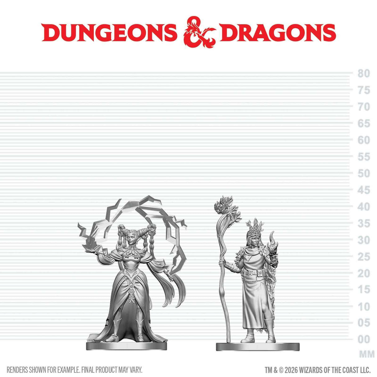 D&D Nolzur's Marvelous Unpainted Miniatures: Human Druid & Elf Sorcerer (W29)