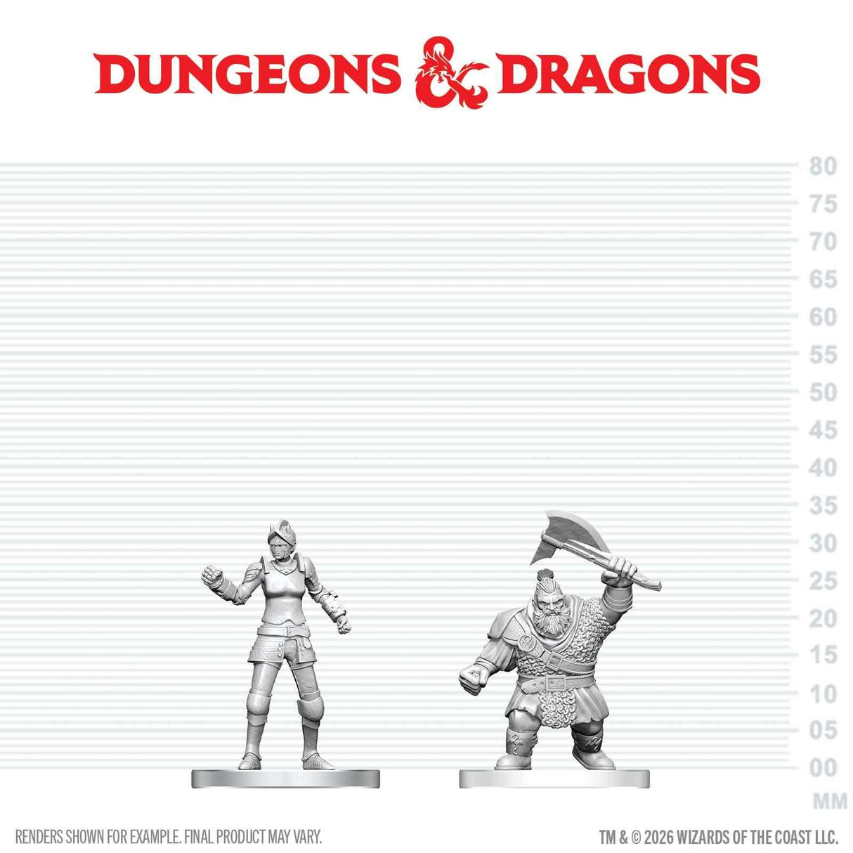 D&D Nolzur's Marvelous Unpainted Miniatures: Cultist of Bane & Dwarf Zhentilar Soldier (W29)