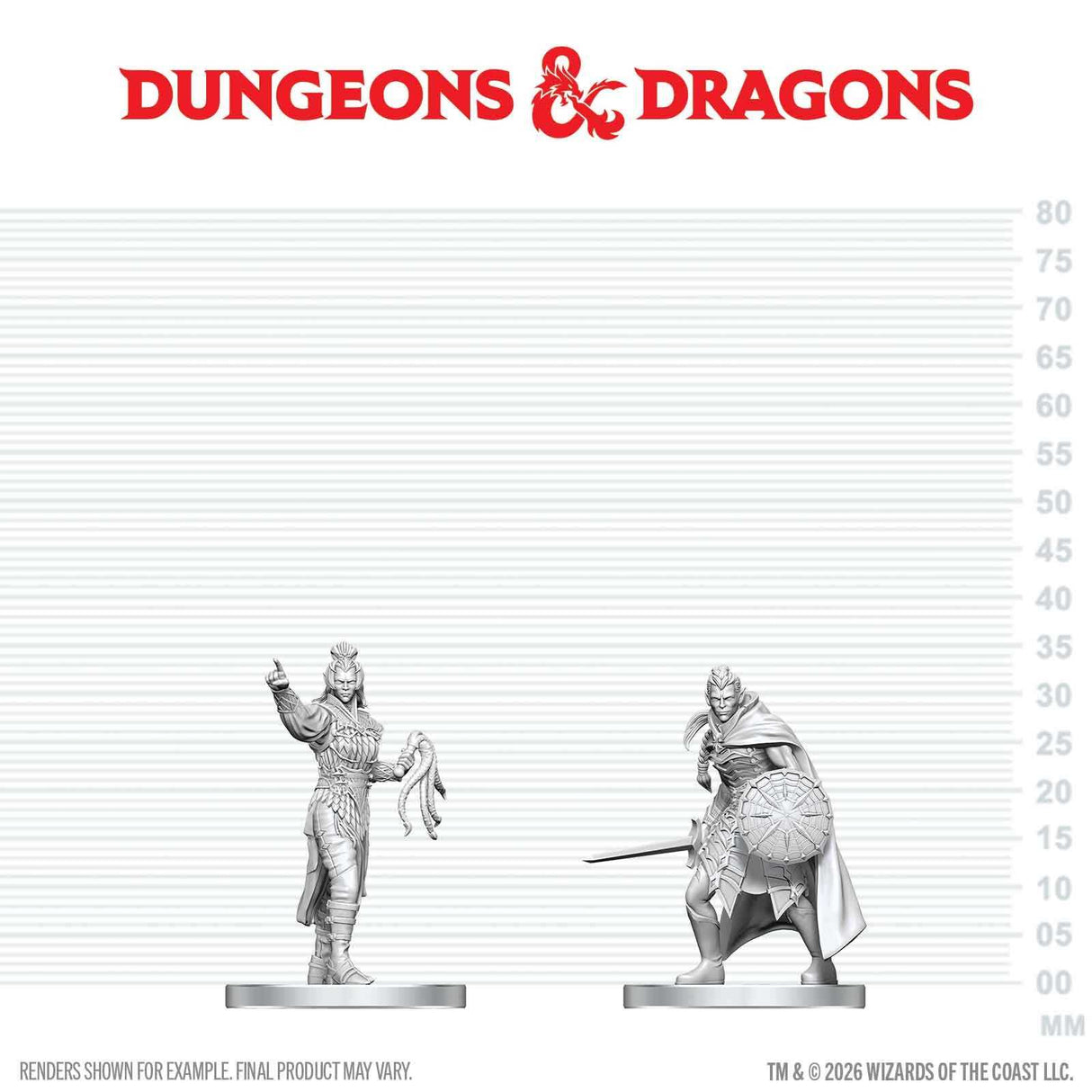 D&D Nolzur's Marvelous Unpainted Miniatures: Drow Elite Warrior & Drow Priestess of Lolth (W29)