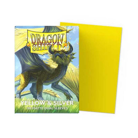 Dragon Shield Matte Dual Standard Sleeves - Yellow & Silver (100 ct.)
