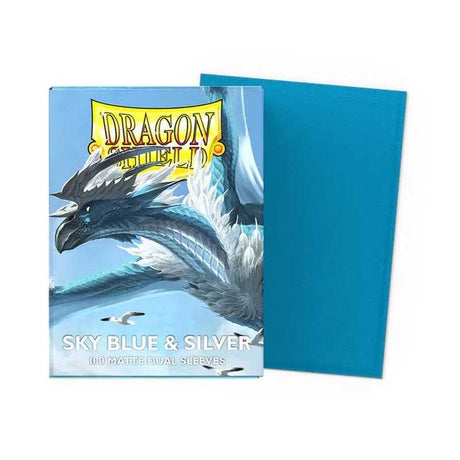 Dragon Shield Matte Dual Standard Sleeves - Sky Blue & Silver (100 ct.)