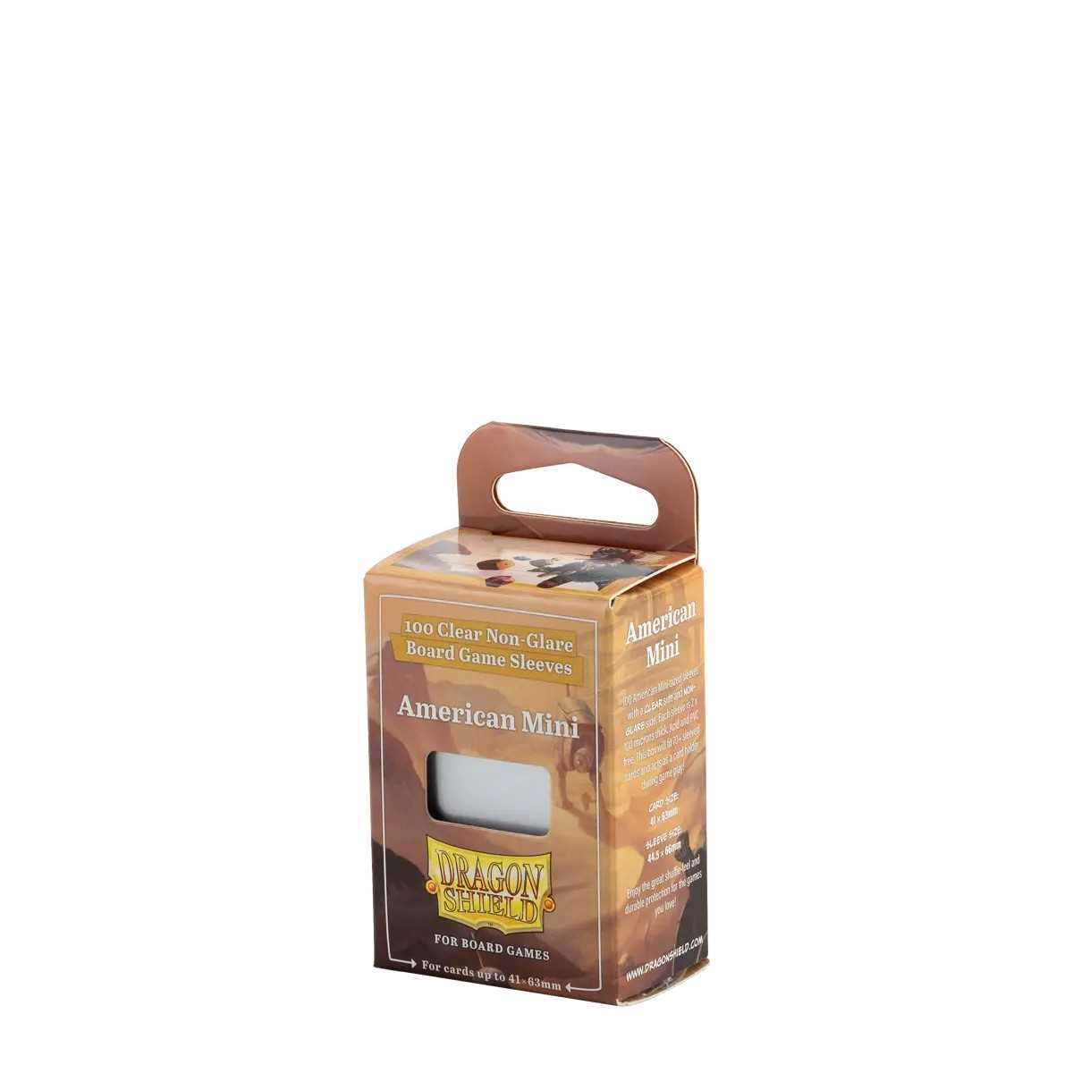 Dragon Shield 100 Clear Non-Glare Board Game Sleeves - American Mini