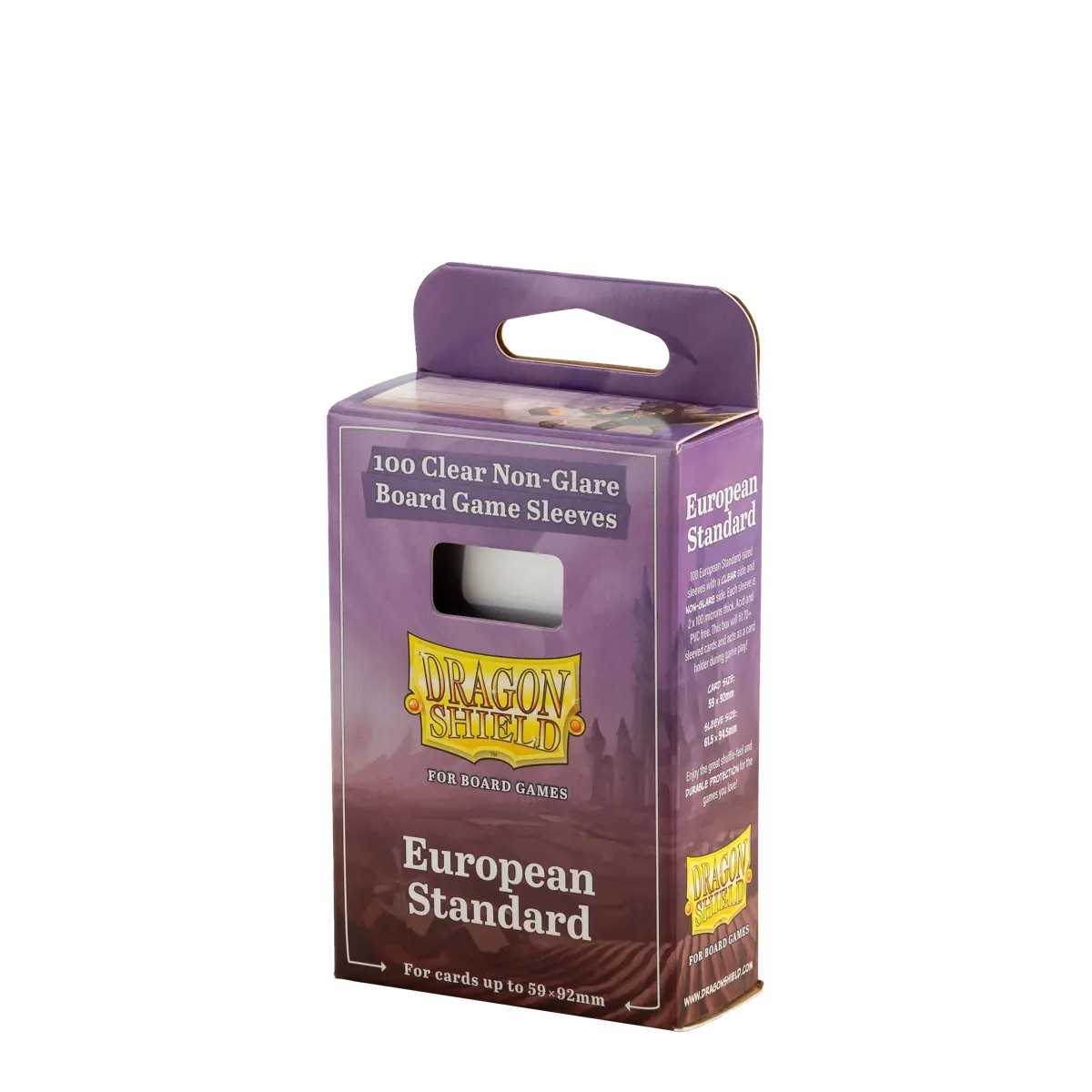 Dragon Shield 100 Clear Non-Glare Board Game Sleeves - European Standard