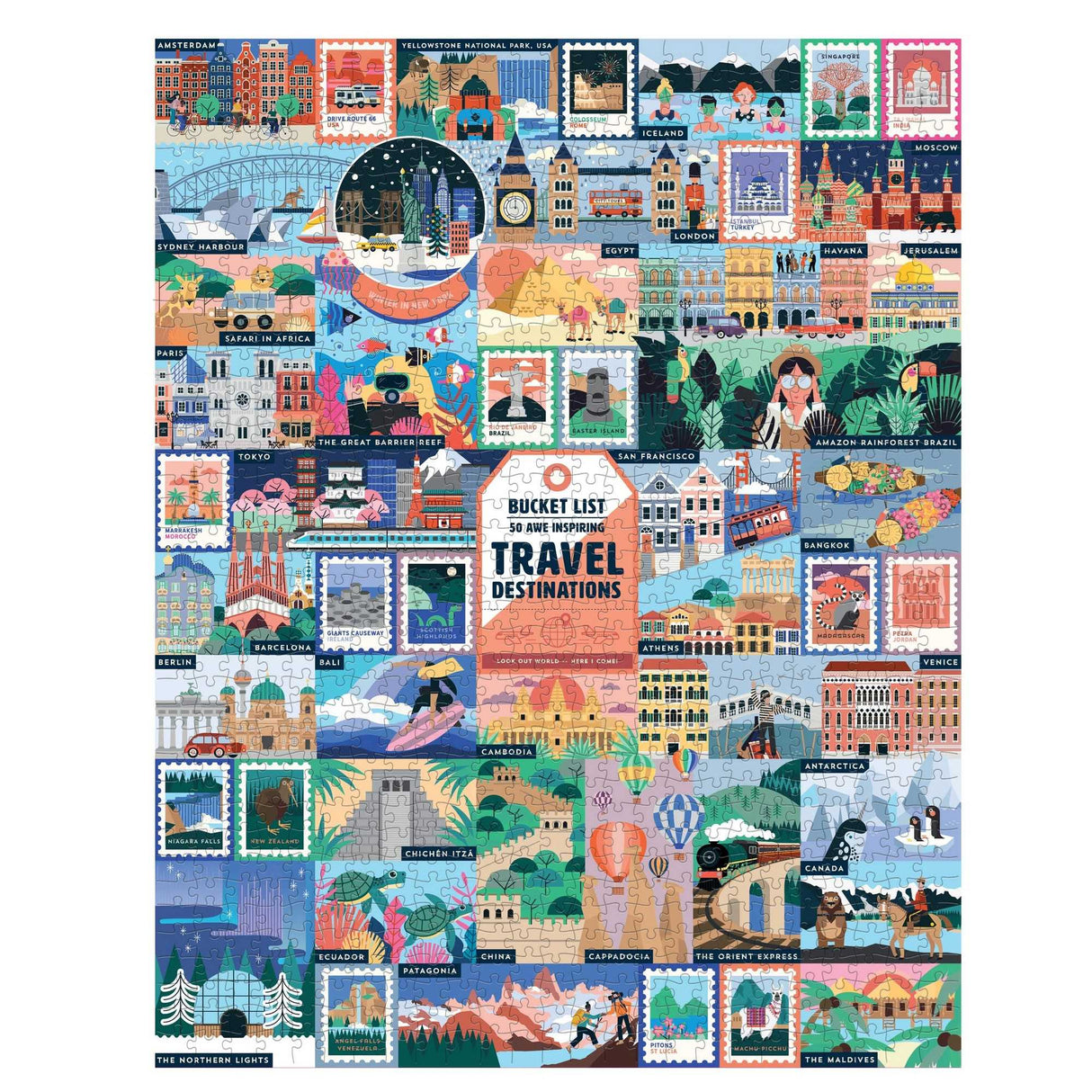 50 Awe-Inspiring Travel Destinations Bucket List (1000pc)
