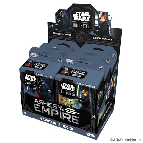 Star Wars: Unlimited - Ashes of the Empire Spotlight Deck Display (6) Luke & Palpatine