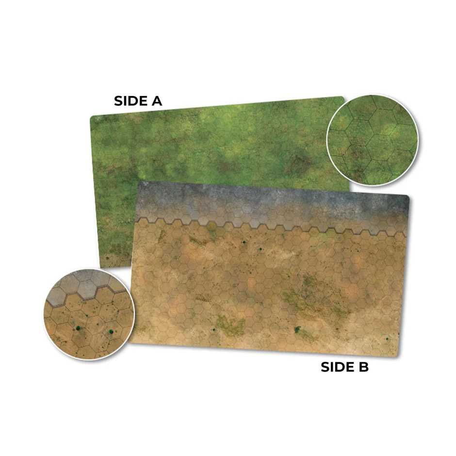 Hextech Tabletop Ready Painted Terrain: Game Mat 1 - Grasslands/Arid/Urban