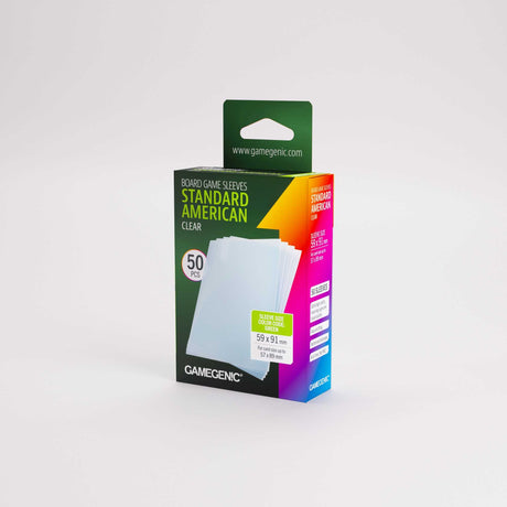 Gamegenic Board Game Sleeves Standard American Clear (50 ct.)