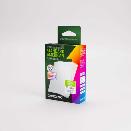 Gamegenic Board Game Sleeves Standard American Clear Matte (50 ct.)