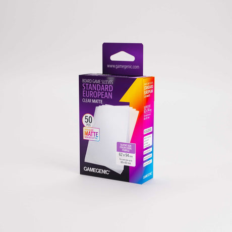 Gamegenic Board Game Sleeves Standard European Clear Matte (50 ct.)