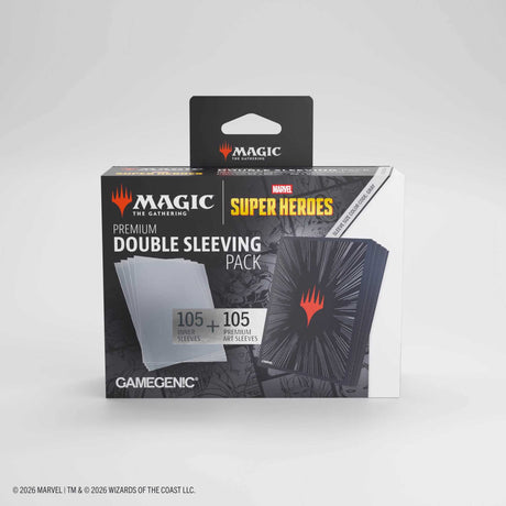 Gamegenic Magic: The Gathering Marvel Super Heroes Premium Double Sleeving Pack 100 -  Comic Burst Black