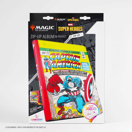 Gamegenic Magic: The Gathering Marvel Super Heroes Zip-Up Album 18-Pocket - Captain America/Black Panther