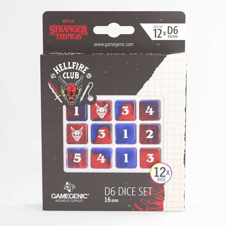 Gamegenic: Stranger Things - Hellfire Club D6 Dice Set (12x) - 16mm