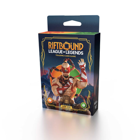 o	Riftbound: League of Legends Trading Card Game - Set 1 -Origins Champion Deck - Lee Sin Display