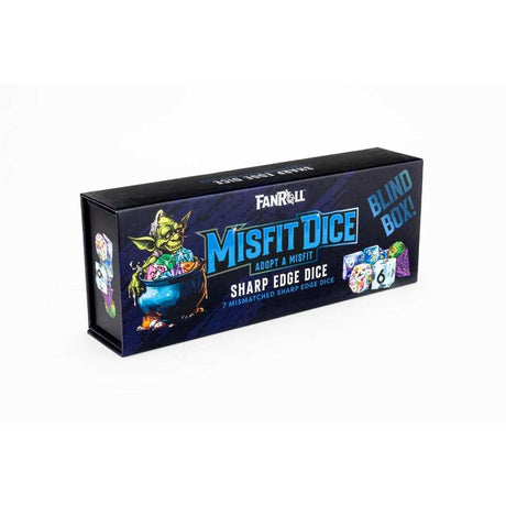 FanRoll Mystery Misfit Sharp Edge Resin Polyhedral Dice Set Display