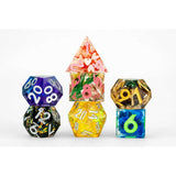 FanRoll Mystery Misfit Sharp Edge Resin Polyhedral Dice Set Display