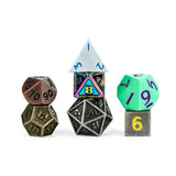FanRoll Mystery Misfit Mini Metal Polyhedral Dice Set Display