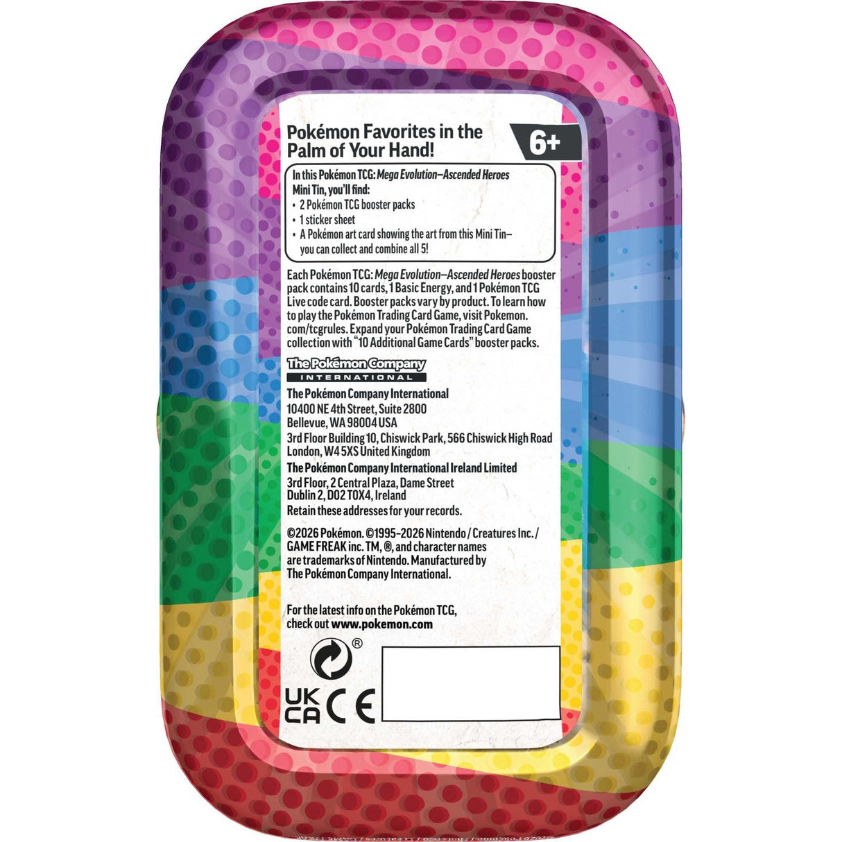 Pokémon TCG: Mega Evolution Ascended Heroes - Mini Tins - Assorted Display - CDU (10)
