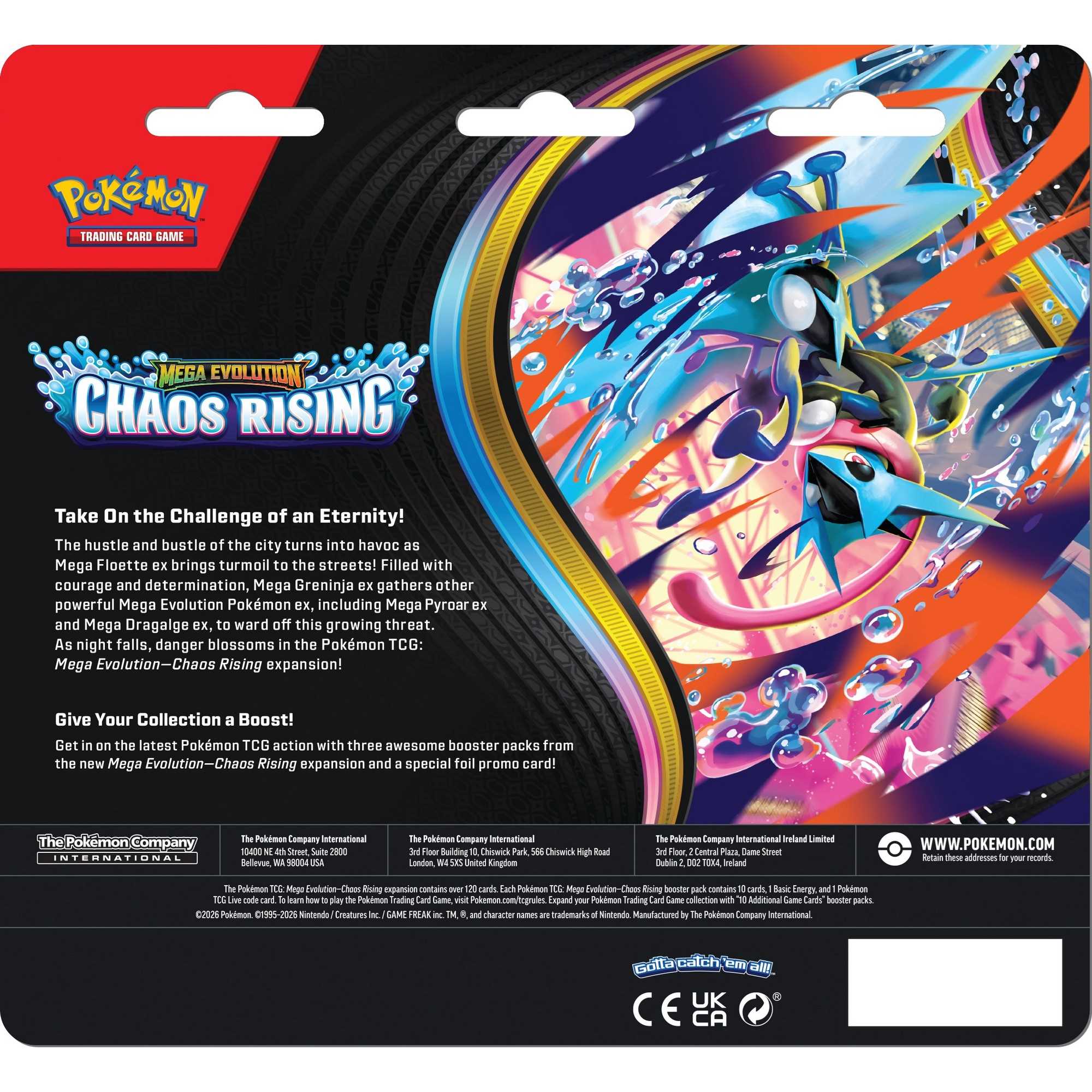 Pokémon Card Game Expansion Pack Pokémon TCG: Mega Evolution Chaos Rising - 3-Pack CDU (12
