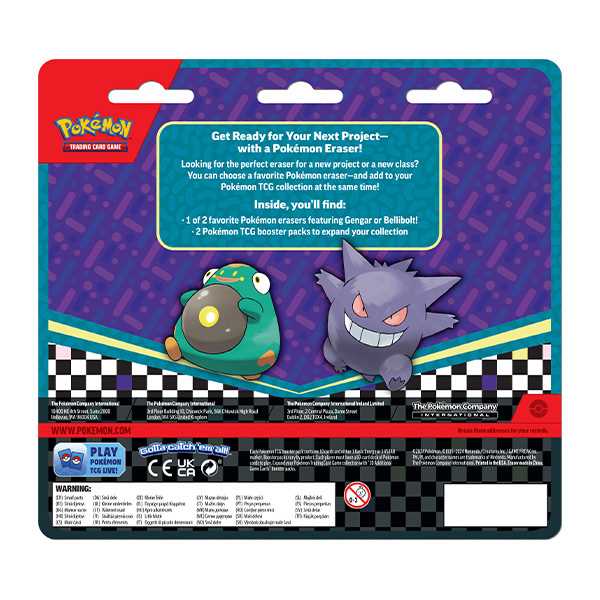 Pokémon TCG: Back to School Eraser Blister - Assortment