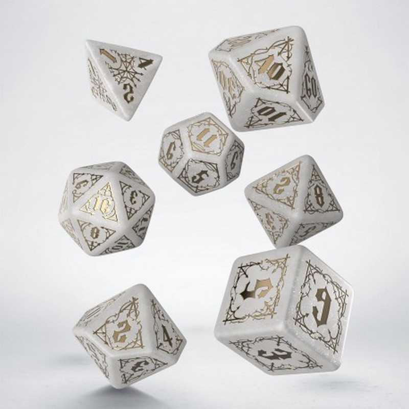 Q-Workshop Bloodsucker Shimmering White & Gold Dice Set