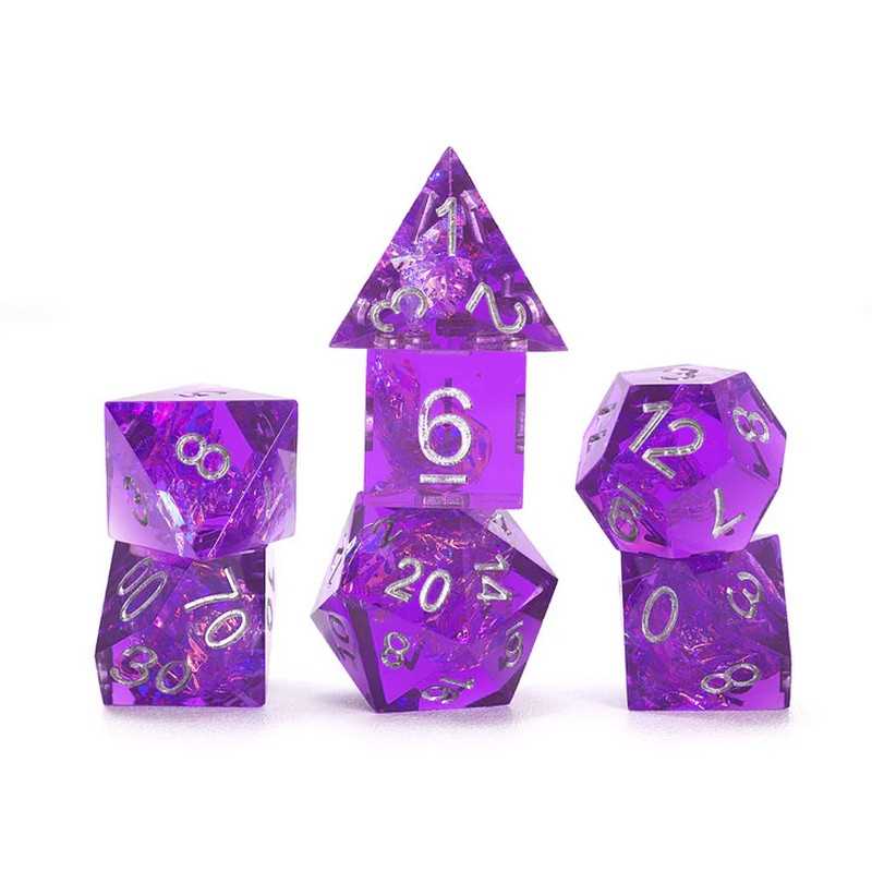 Sirius Dice: Sharp Purple Fairy 7-Piece Polyhedral Dice Set